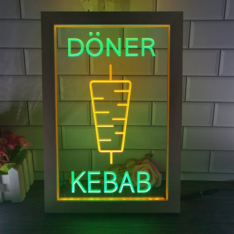 Image of Doner Kebab Two Tone Sign - Luxury Framed Edition