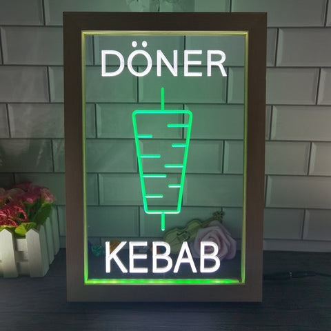 Image of Doner Kebab Two Tone Sign - Luxury Framed Edition
