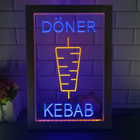 Image of Doner Kebab Two Tone Sign - Luxury Framed Edition