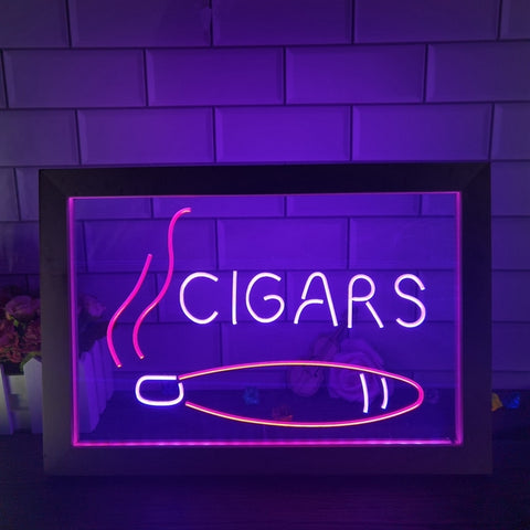 Image of Cigars Two Tone Sign - Luxury Framed Edition