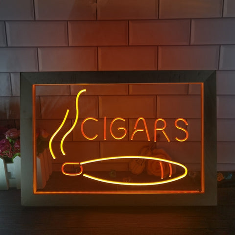 Image of Cigars Two Tone Sign - Luxury Framed Edition