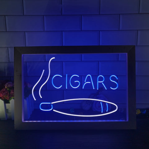 Image of Cigars Two Tone Sign - Luxury Framed Edition