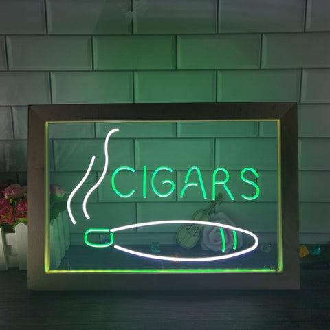 Image of Cigars Two Tone Sign - Luxury Framed Edition