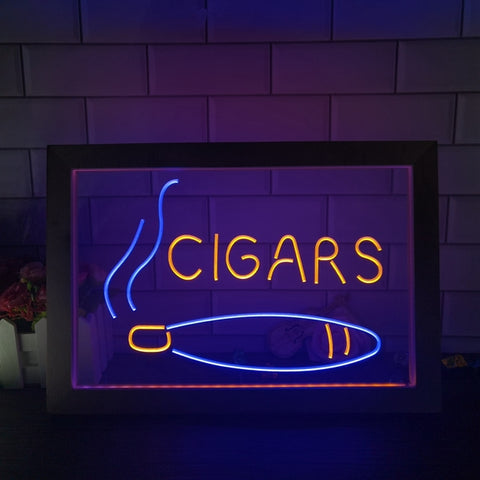 Image of Cigars Two Tone Sign - Luxury Framed Edition