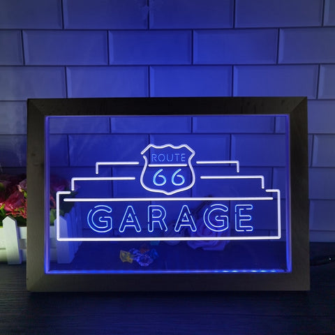 Image of Route 66 Garage Two Tone Sign - Luxury Framed Edition