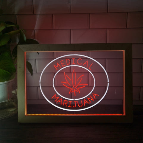 Image of Medical Marijuana Two Tone Sign - Luxury Framed Edition