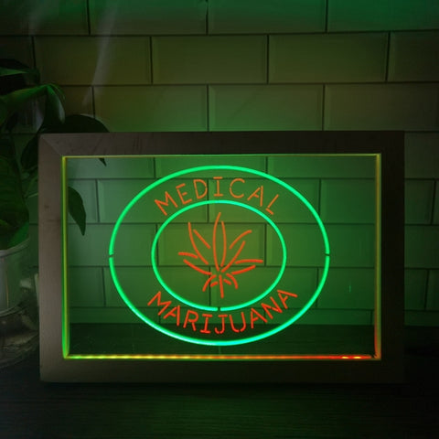 Image of Medical Marijuana Two Tone Sign - Luxury Framed Edition