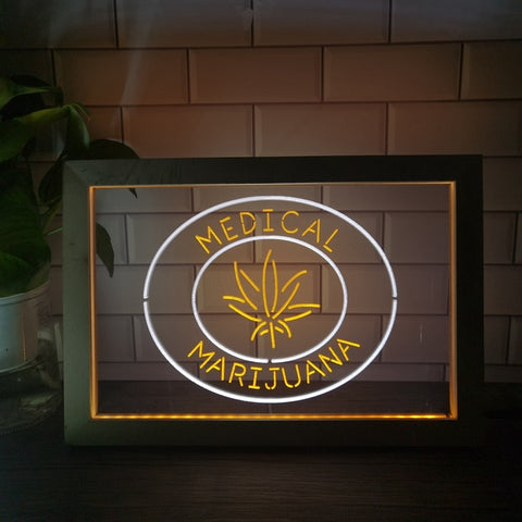 Image of Medical Marijuana Two Tone Sign - Luxury Framed Edition