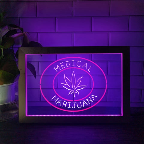 Image of Medical Marijuana Two Tone Sign - Luxury Framed Edition
