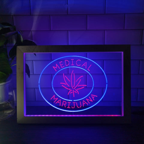 Image of Medical Marijuana Two Tone Sign - Luxury Framed Edition