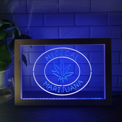 Image of Medical Marijuana Two Tone Sign - Luxury Framed Edition