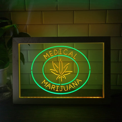 Image of Medical Marijuana Two Tone Sign - Luxury Framed Edition