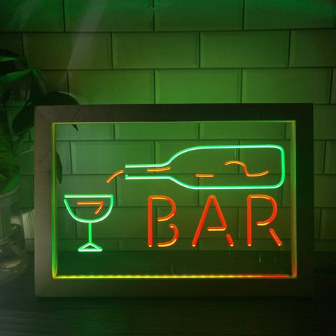 Image of Pouring Bottle Two Tone Bar Sign - Luxury Framed Edition