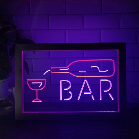 Image of Pouring Bottle Two Tone Bar Sign - Luxury Framed Edition