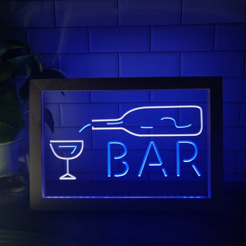 Image of Pouring Bottle Two Tone Bar Sign - Luxury Framed Edition