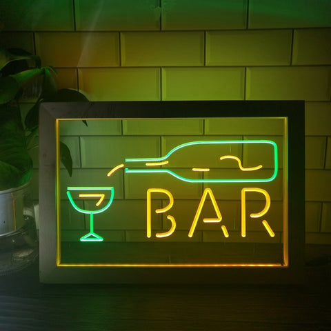 Image of Pouring Bottle Two Tone Bar Sign - Luxury Framed Edition