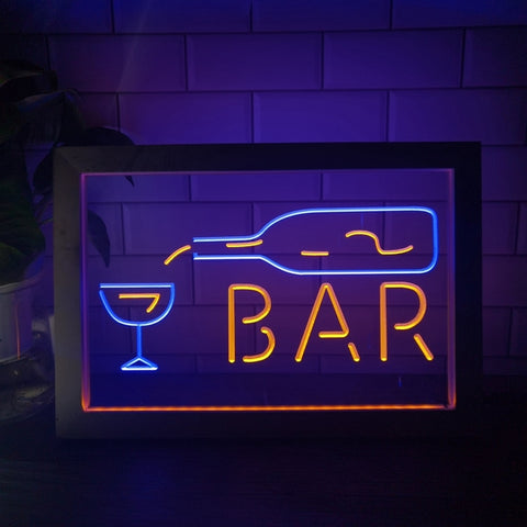 Image of Pouring Bottle Two Tone Bar Sign - Luxury Framed Edition