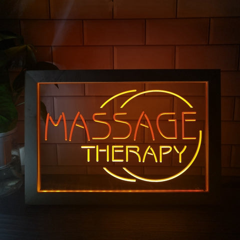 Image of Massage Therapy Two Tone Sign - Luxury Framed Edition