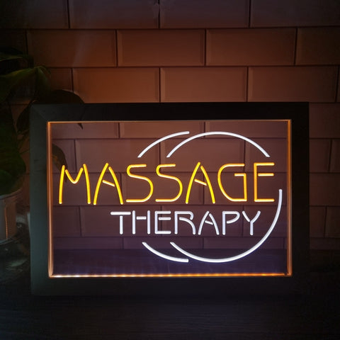 Image of Massage Therapy Two Tone Sign - Luxury Framed Edition