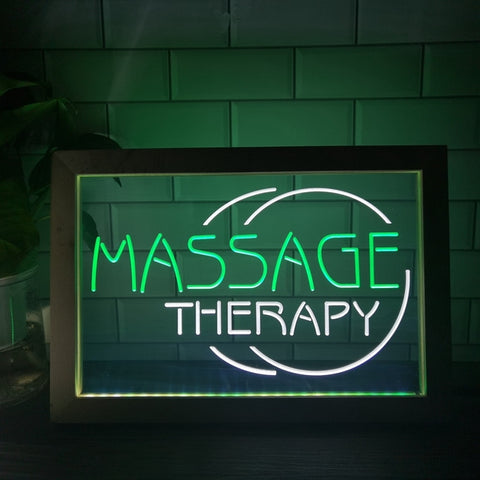 Image of Massage Therapy Two Tone Sign - Luxury Framed Edition