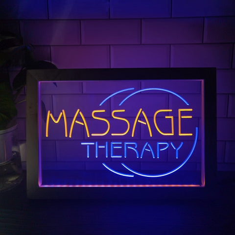 Image of Massage Therapy Two Tone Sign - Luxury Framed Edition