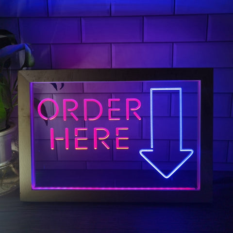 Image of Order Here Cashier Two Tone Sign - Luxury Framed Edition