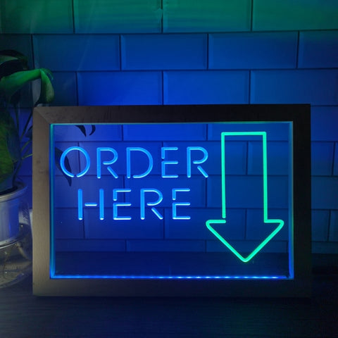 Image of Order Here Cashier Two Tone Sign - Luxury Framed Edition