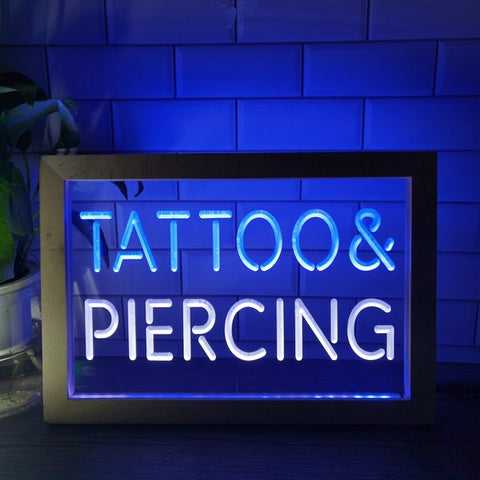 Image of Tattoo and Piercing Two Tone Sign - Luxury Framed Edition