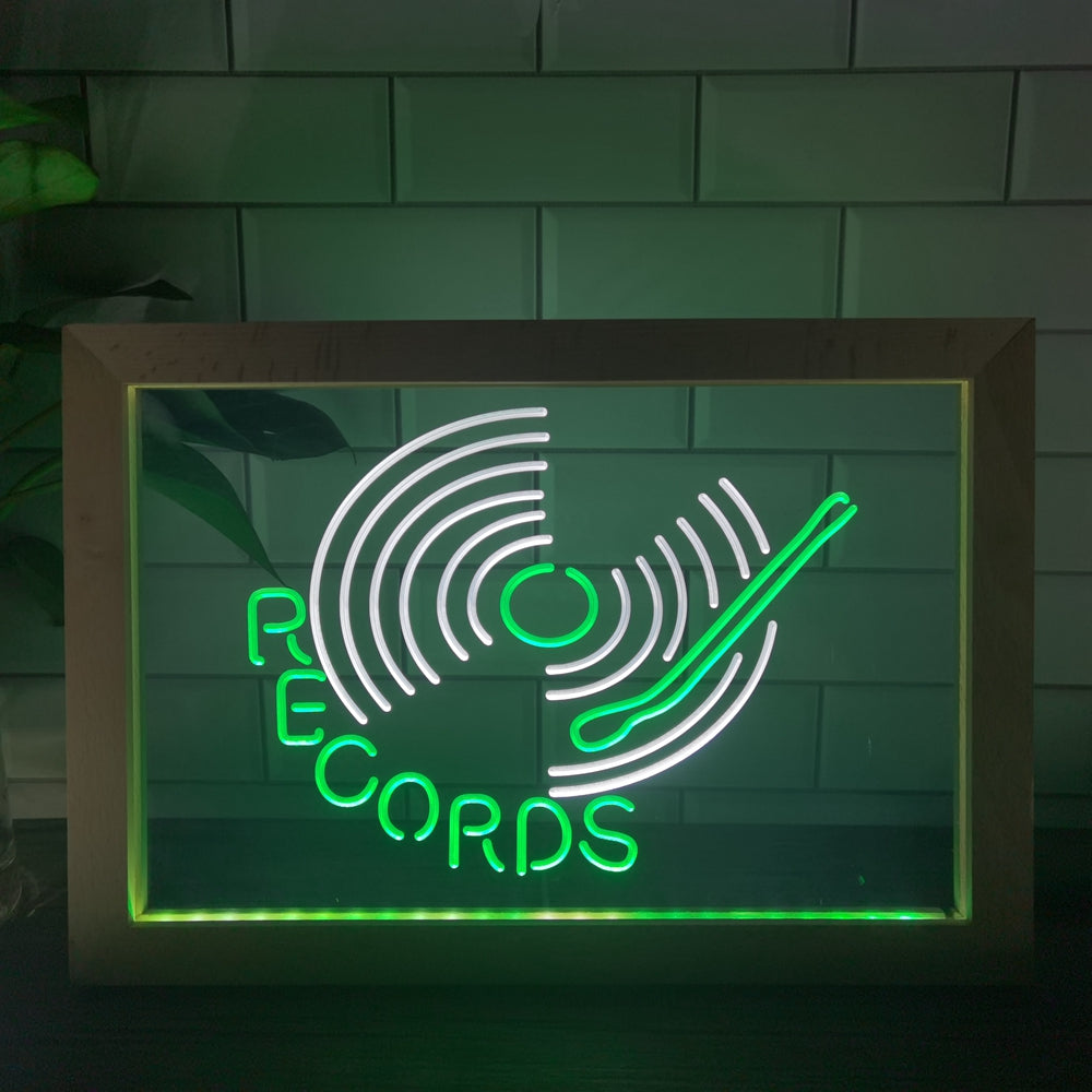 Vinyl Records Two Tone Sign - Luxury Framed Edition