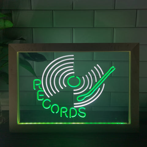 Image of Vinyl Records Two Tone Sign - Luxury Framed Edition