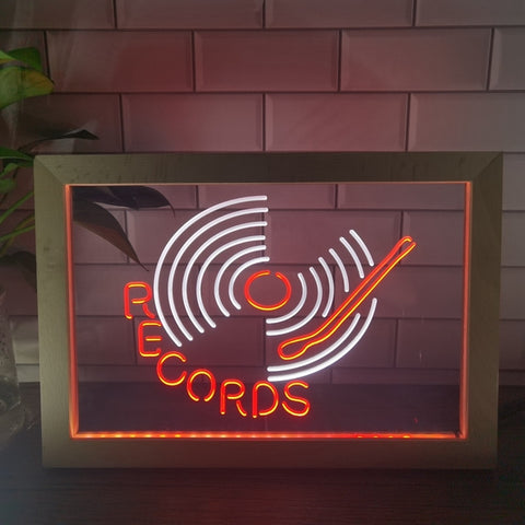 Image of Vinyl Records Two Tone Sign - Luxury Framed Edition