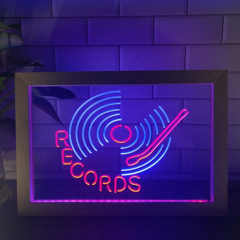 Image of Vinyl Records Two Tone Sign - Luxury Framed Edition