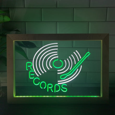 Image of Vinyl Records Two Tone Sign - Luxury Framed Edition