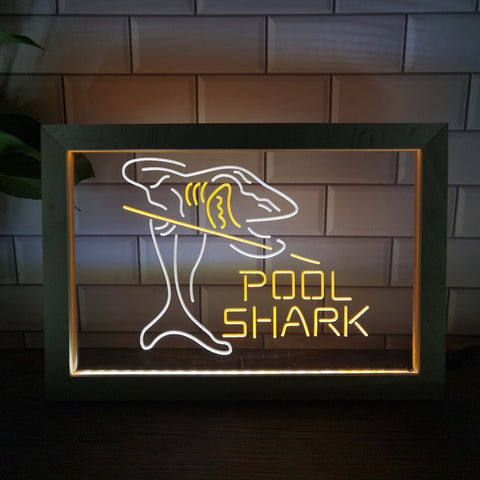 Image of Pool Shark Two Tone Sign - Luxury Framed Edition