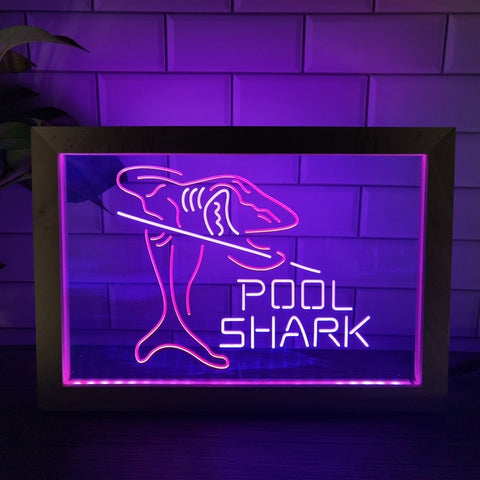 Image of Pool Shark Two Tone Sign - Luxury Framed Edition