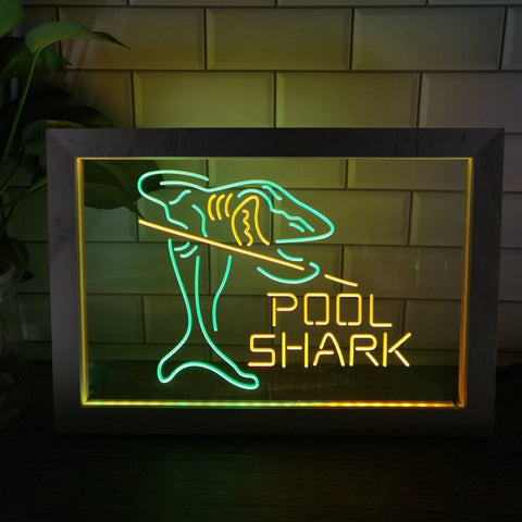 Image of Pool Shark Two Tone Sign - Luxury Framed Edition