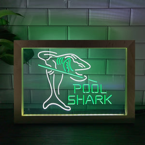 Pool Shark Two Tone Sign - Luxury Framed Edition