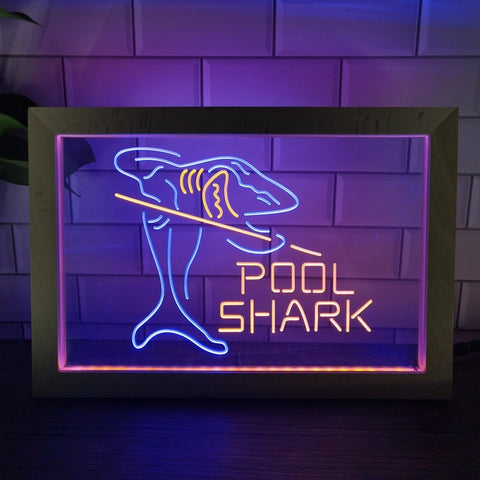 Image of Pool Shark Two Tone Sign - Luxury Framed Edition