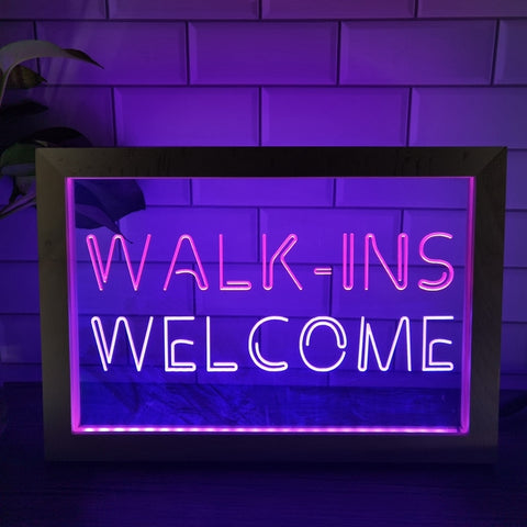 Image of Walk Ins Welcome Two Tone Sign - Luxury Framed Edition