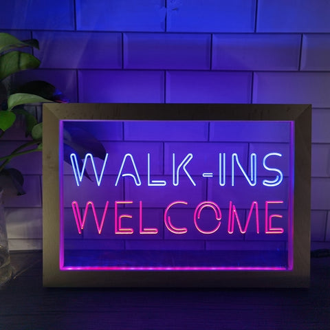 Image of Walk Ins Welcome Two Tone Sign - Luxury Framed Edition