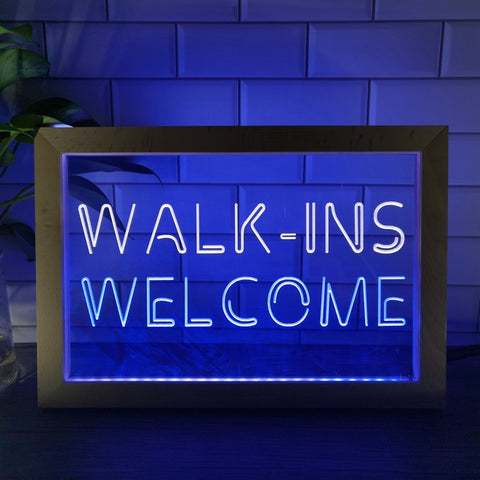 Image of Walk Ins Welcome Two Tone Sign - Luxury Framed Edition