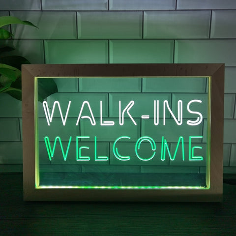 Image of Walk Ins Welcome Two Tone Sign - Luxury Framed Edition