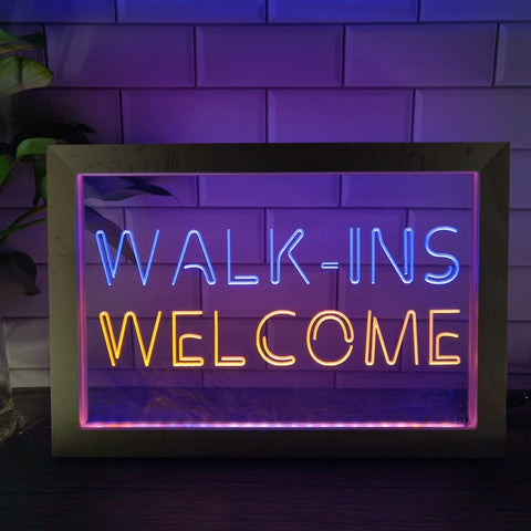 Image of Walk Ins Welcome Two Tone Sign - Luxury Framed Edition
