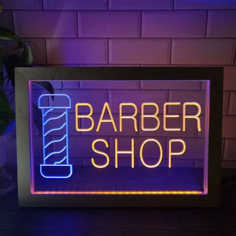 Image of Barber Shop Two Tone Sign - Luxury Framed Edition