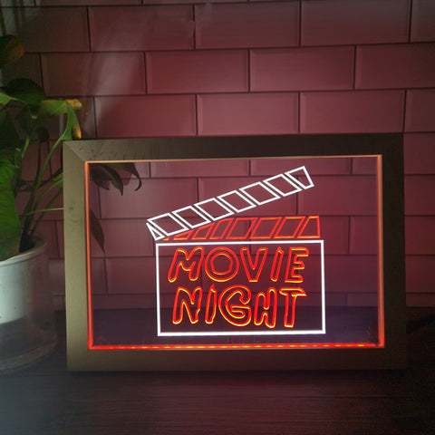 Image of Movie Night Two Tone Sign - Luxury Framed Edition