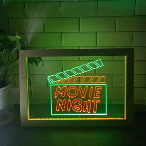 Image of Movie Night Two Tone Sign - Luxury Framed Edition