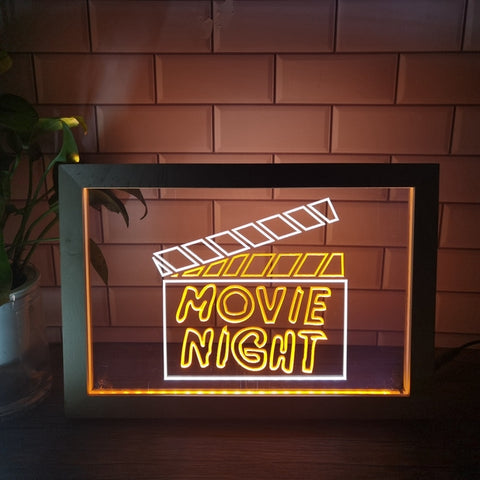 Image of Movie Night Two Tone Sign - Luxury Framed Edition