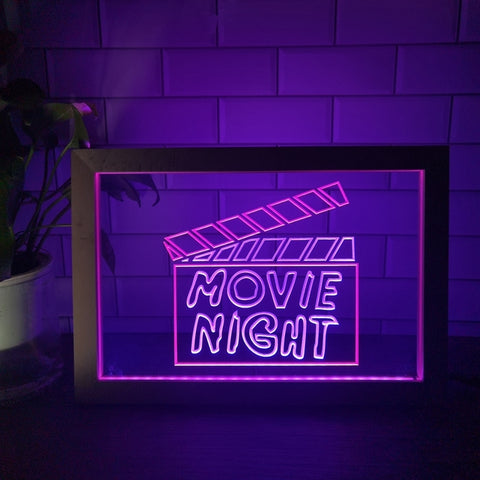 Image of Movie Night Two Tone Sign - Luxury Framed Edition