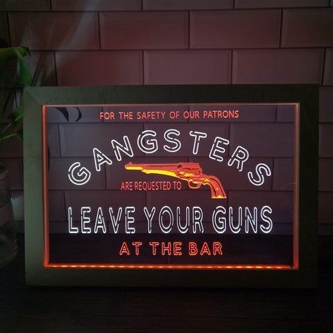 Image of Gangsters Two Tone Bar Sign - Luxury Framed Edition