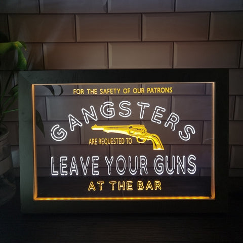 Image of Gangsters Two Tone Bar Sign - Luxury Framed Edition